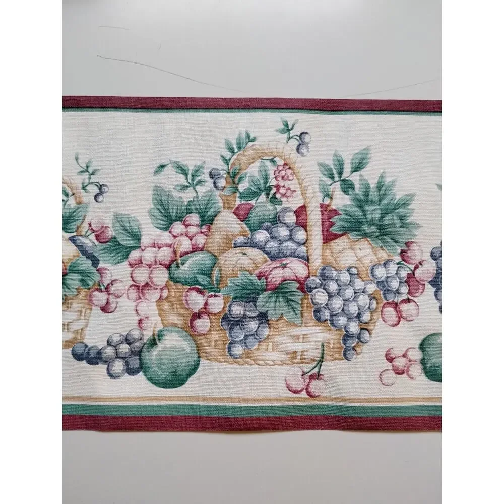 Sanitas Classic Series - Pre-pasted Vinyl Border 15 ft - Fruit in a Basket